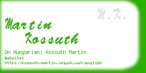 martin kossuth business card